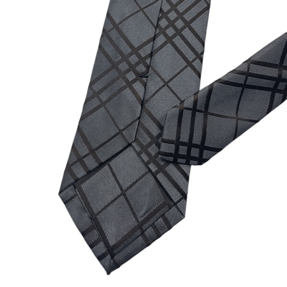 ROMEO GIGLI Gray Tartan Silk LUXURY Slim Tie HANDMADE ITALY - Picture 5 of 5